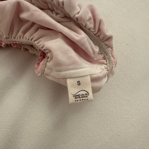 Pink Leaf Print Swimsuit - Picture 4 of 4